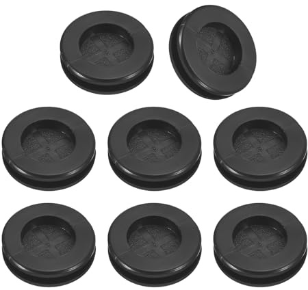 sourcing map 32Pcs Rubber Grommets 5/8 (16mm) Drill Hole, 2/4 (14mm) ID Double Sided Hole Plugs Ring Gasket for Firewall Cable Wire Protecting, Black