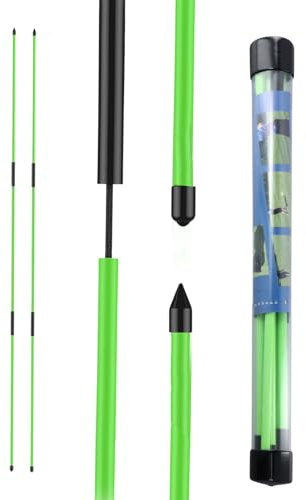 2 Pack Golf Alignment Sticks, 122.5cm Foldable Golf Practice Aid with Clear Storage Tube, Golf Alignment Practice Rods, Full Swing Trainer Tool Golf Training Aid for Aiming Posture Corrector, Green