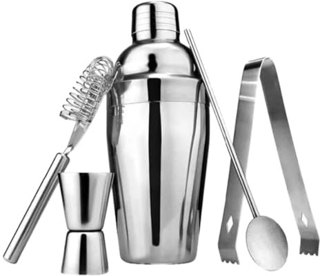 Zerodeko 5piezas Coctelera Profesional Colador De Acero Inoxidable Accesorios para Coctelería Medidor De Acero Inoxidable para Mezclar Bebidas La Barra
