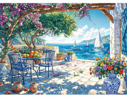 TangComplete - Puzzles 1000 Pieces for Adults jigsaw puzzles for adults 1000 Piece Puzzle Challenging Game for The Whole for Women, Gifts for Men, Theme: Summer Coast