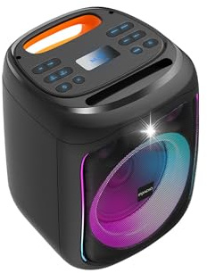 IRRADIO IR-PS40 POWER1, Diffusore Portatile 40W RMS, Woofer Bass Reflex da 15 cm, Luci LED RGB, Microfoni per Karaoke, True Wireless Stereo, DSP, Batteria Lunga Durata, Design Compatto.