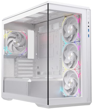 Einarex Zenith ZM800 RGB Caja de PC para Gaming, Soporte para 10 Ventiladores de 120mm, Refrigeración Líquida de 360mm (RGB Blanco)