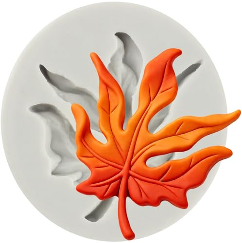 Sijiangmold Hoja de arce para fondant, forma de hojas, moldes de silicona para caramelos, para otoño, Acción de Gracias, decoración de tartas, chocolate, cupcake, decoración de pastel, arcilla