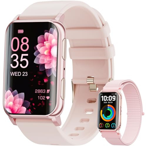 Mingdaln Smart Watch for Men Women (Answer/Make Calls), 1.57 Curved Screen Fitness Tracker IP68 Waterproof with 24/7 Heart Rate/Sleep Monitor, Two Straps Activity Trackers for Android and iPhone