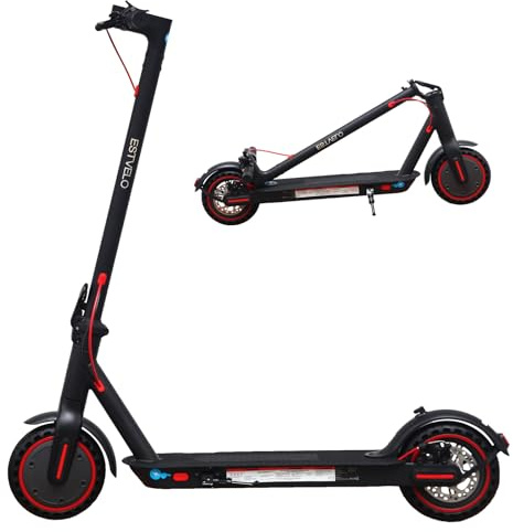 ESTVELO Electric Scooter Adult with App,350W brushless motor,3 Speed Modes,Range 25-30km,8.5 Inch Double-layer pneumatic tires,e scooter for easy travel