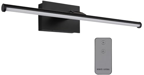 Akku Bilderlampe Schwarz kabellos zum Kleben, Breite 40cm