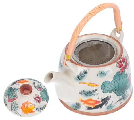 Gadpiparty Tetera de Vintage con Infusor Decorativo Resistente al Calor para Hogar y Restaurante Filtro Extraíble para Infusiones Jarra de Alta Capacidad