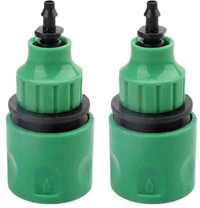 2PCS Garden Water Hose Quick Connector Set - Micro Irrigation Adapter Kit for 8/11mm & 4/7mm Pipes - Includes One-Way Valve Tap Connector for Drip Irrigation System & Outdoor Faucet