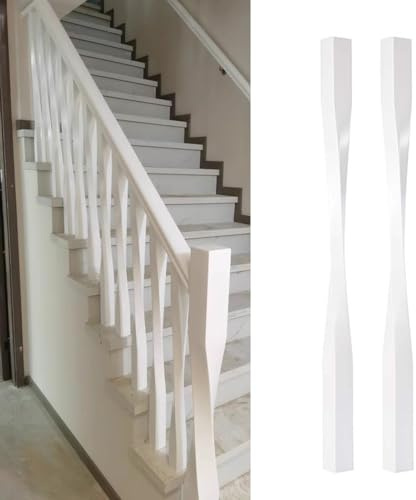 Balustres d'escalier Blancs en Bois, poteaux de Balustrade à barreaux d'escalier à Montage au Sol, poteaux de Garde-Corps d'escalier intérieur, colonnes de barreaux de Rampe d'escalier (10 p
