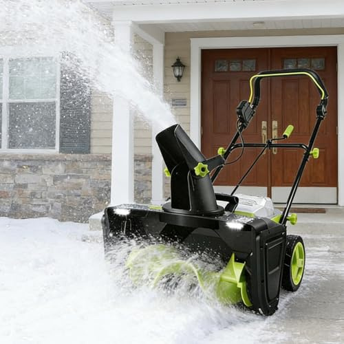 Soplador De Nieve Sin Cable, Pala De Nieve Eléctrica, Limpia Un Camino De 20 Pulgadas Y 10 Pulgadas De Profundidad, para Manejar Nieve Pesada En Entradas Residenciales Y Solares