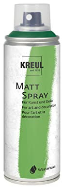 KREUL 76323 - Farbspray hellgrün, 200 ml, klassisch matte Sprühfarbe auf Wasserbasis hochpigmentiert und wasserfest styropofest für Innen und Außen