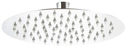 Wiltec Pommeau de douche Rond 30cm Pomme Jet de pluie Tête de douche Effet pluie Acier inoxydable Accessoire Salle de bains