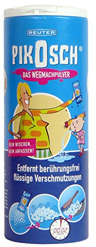 PIKOSCH Family - Das ultimative Wegmachpulver, Superabsorber bindet Flüssigkeiten und Gerüche wie Erbrochenes, Urin, Kot, Blut und Wasser - für ihre Familie - hohe Saugleistung (235g)