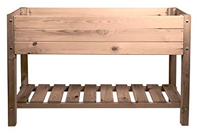 mgc24 Hochbeet Massiv L - Kiefernholz Braun rechteckig für Garten/Terrasse/Balkon - 118 x 40 x 78 cm
