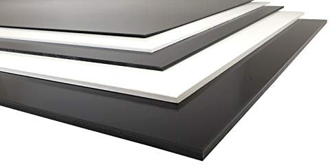 Polystyrol Platte (2000 x 1000 mm) Weiß/Schwarz Kunststoffplatten (2000 x 1000 x 1 mm, Schwarz)