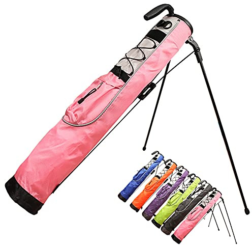 ACXZ Golfbag Lightweight Stand Carry Bag Sunday Pencilbag Golftasche 0,77 kg (Schwarz, Grün, Pink, Blau, Orange, Lila)