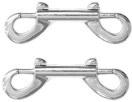 Karabinerhaken Doppelseitig, 2 Stück Doppel Karabinerhaken 304 Edelstahl, Bolzenschnapper, Doppel Schnapphaken Verschlussclip für Hundeleine, Familiencamping im Freien, Schlüsselanhänger(100mm)