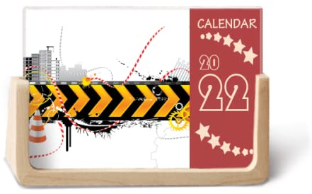 Logo lungo nero e giallo strisce 2022 calendario da scrivania planner 12 mesi