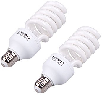 Andoer 2 x E27 220V 45W 5500K Photo Studio Vídeo Fotografía Horario de la lámpara de luz