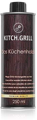 KitchGrill Das Küchenholzöl | 250 ml | Natürliche Pflege für Schneidebretter und hölzerne Küchenutensilien | Lebensmittelecht und Made in Germany
