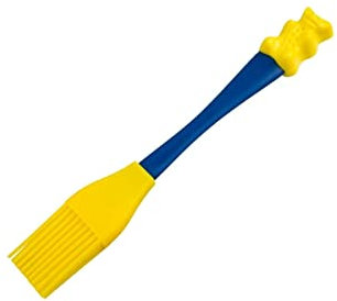 Zenker 46531 Pinceau cuisine, pinceau pâtisserie silicone, pinceau patisserie professionnel, pinceau à huile, pinceau cuisine silicone, Plastique, Silicone, Bleu, Jaune, 19,8 x 2,8 cm
