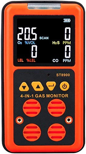 ZXM Gas Detector Combustible Gas Monitor - 4 in 1 O2 H2S CO LEL Gas Analyzer Combustible Gas Leak Detector