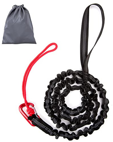 GUNGY Abschleppseil Fahrrad Kinder Elastisch Fahrrad Abschleppseil 1,7 bis 3 Meter Eltern-Kind-Zugseil Tragfähigkeit 200kg für Kinderfahrrad Mountainbike Schwarz