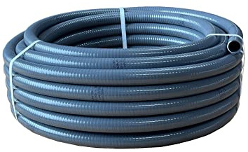 STEMAX-Wassertechnik: PVC Klebeschlauch 50mm im 6m oder 12m Bund, Poolflex, Grau, Größen Name: 6m