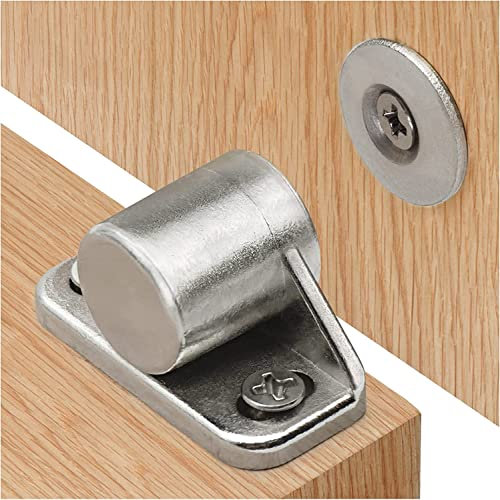 Imanes Puertas Armario Fuerte, Sunivaca 2 Piezas Plateado, Imanes Cierre Puertas Armario Imanes para Puertas de Muebles Cierre Magnetico Puerta Cocina Pestillo Puerta Cerradura Iman Cajones Magnetica