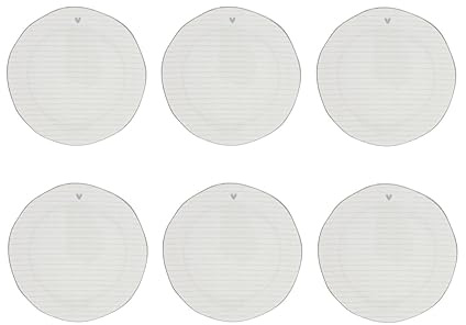 Bastion Collections 6er Set Kuchenteller Heart Stripes mit grauen Streifen 19cm
