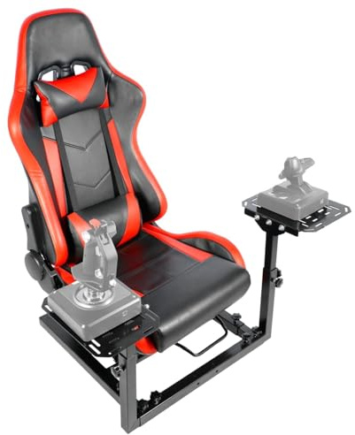 Dardoo Flight Game Cockpit With Redseat And Racing Simulator Mount, Compatible with Thrustmaster HOTAS WARTHOG, Not Included pedal, Throttle,Joystick