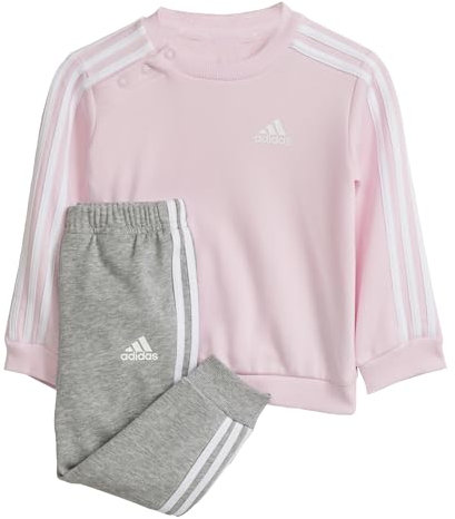 adidas Infants Essentials 3-Stripes Jogger Set - Tuta da ginnastica Bambini unisex, clear pink/white, -