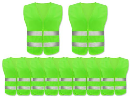 Anlising Warnweste, 10PCS Reflektierende Sicherheitswesten, 360 Grad Reflektierende Sicherheitsweste, Auto Reflektorweste,Warnschutzweste, Reflektierend Warnweste,für Fahrern,Arbeitskräften,Erwachsene