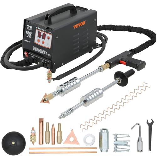 VEVOR Kit de Réparation Extracteur de Bosses G90E 3KW Kit de Réparation de Bosses pour Panneau de Véhicule Débosselage Redressage Eléments de Carrosserie de Faible Epaisseur Capot Porte