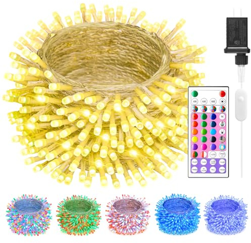 Minetom Color Changing String Lights,22 Colors 100 LED 33FT Outdoor Indoor Waterproof with Remote, Twinkle Christmas Lights, Plug in Fairy Lights for Halloween Easter Valentine's Xmas Party Decor