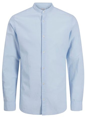 JJEBREEZE band skjorta LS SN PLS, Chambray Blue, 5XL