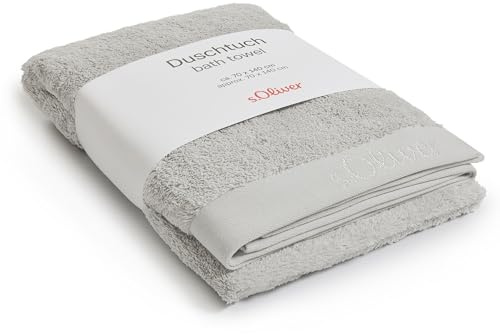 s.Oliver Duschtuch 70x140 cm - 100% Baumwolle, 600 g/m², weich & saugstark, Badetuch hellgrau