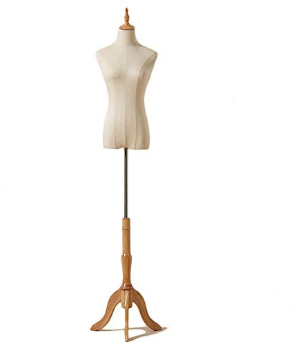 Weibliche Kleiderform Schaufensterpuppe Torso Körperpuppe mit flexiblen Armen und verstellbarem Stativständer, ideal für die Präsentation von Damenbekleidung (Farbe: ohne Arme, Größe: M) wunderschön