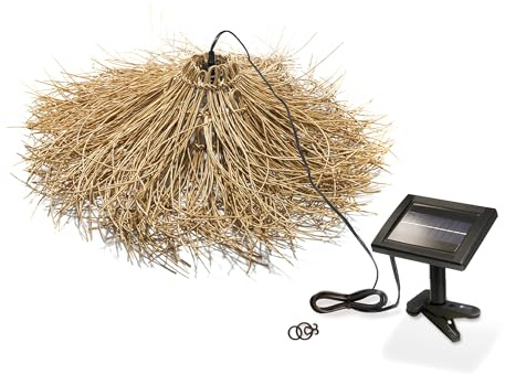Esotec Solar Hängeleuchte Garten Hängelampe Boho Alexandria Retro 102251 | Solarlampe, Retro LED-Glühbirne, 2800K warmweiß, 45lm, Ø58x30cm, 5m Zuleitung, bis 10Std Leuchtdauer, Akkus wechselbar