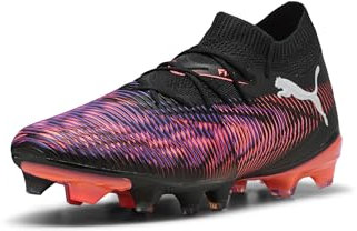 PUMA Damen Future 8 Match Firm, Artificial Ground Soccer Cleats Sneaker, Black White-Glowing Red, 37.5 EU