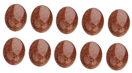 PHENOFICE 10 Stück 13x18 Mm Ovale Steinpatches Flache Rückseite Schmuckzubehör Für Diy Basteln