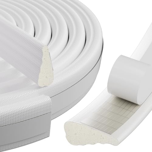 Wedge Draught Excluder Weather Strip for Doors & Windows, 10m White | Self Adhesive Foam Door Seal Strip, Window Insulation Blocks Draughts, Dust & Noise, Easy to Use