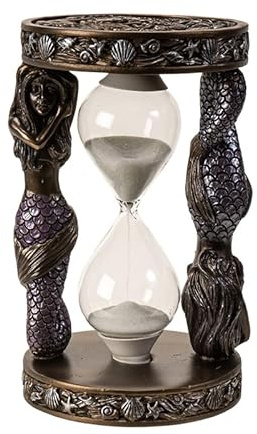 Pacific Giftware Sanduhr mit Muschel- und Meerjungfrauenmotiv, 15,2 cm hoch, dekorative Sanduhr-Figur