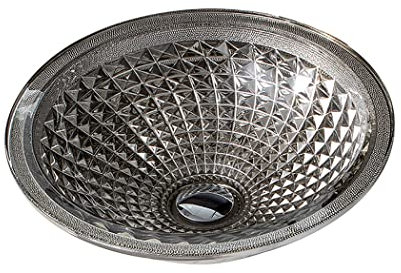 CLRAWSHB Badezimmer-Waschbecken mit Abfluss-Kombination, rundes Aufsatz-Waschbecken, Glaswaschbecken, modernes Kunst-Waschbecken, ohne Wasserhahn