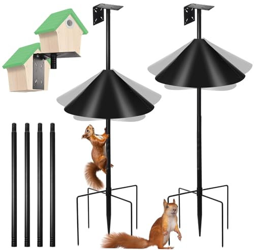 Gisafai 2 Set Bird House Pole with Squirrel Proof Board 79 Inch Bird Feeder Pole Metal Weather Station Bird Feeder Mounting Poles Adjustable Bird Feeding Station Kit for Outdoor Garden