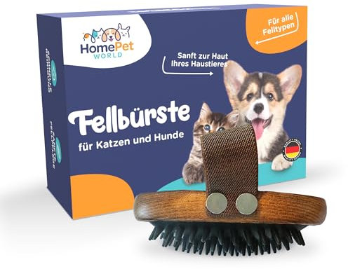 HomePetWorld Hunde und Katzenbürste Kurzhaar Gummi Striegel - Handbürste für Hund und Katzen - Sanfte Hunde Bürste für kurzes Fell - Hundebürste für Kurzhaar und langes Fell