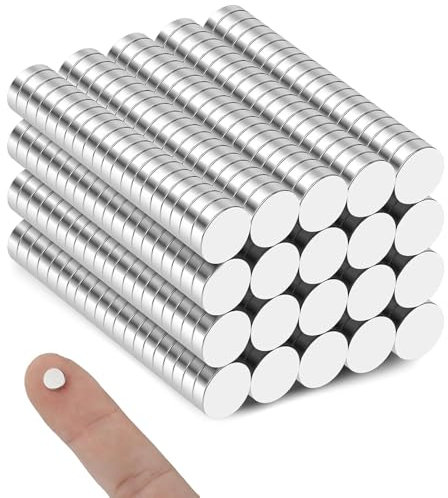 400 magneti forti 6 x 2 mm, calamite extra forti per frigorifero, forte magnete, rotonde, mini magneti per lavagna magnetica, lavagna bianca, bacheca, ufficio
