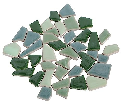 TOPBATHY 500g Diy Mosaikfliesen Glasiert Unregelmäßige Keramiksteine Für Heimdekoration Bastelarbeiten Mit Glatter Oberfläche Und Lebendigen Farben