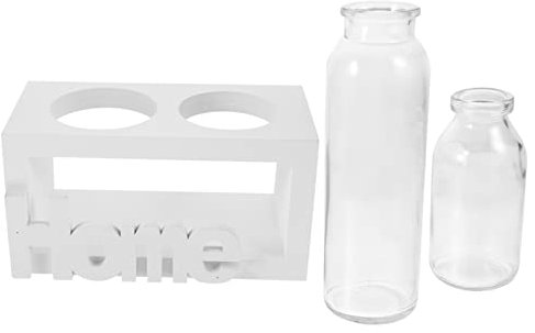 POPETPOP 1 Satz Kreative Hydroponische Vasendekoration Hydroponischer Indoor-Garten Halter Für Luftpflanzen Tisch-pflanzgefäße Für Zimmerpflanzen Zwiebelvase Wasservase Weiß Holz