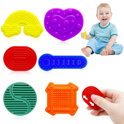 Yeefunjoy 6 Pezzi Sensory Stone for Kids, Pietra Sensoriale Giocattolo Texture Morbida Antistress Fidget Toys Alleviare Lo Stress e l'Ansia per Casa Scuola l'Area Di Lavoro Adatto Ad Adulti e Bambini